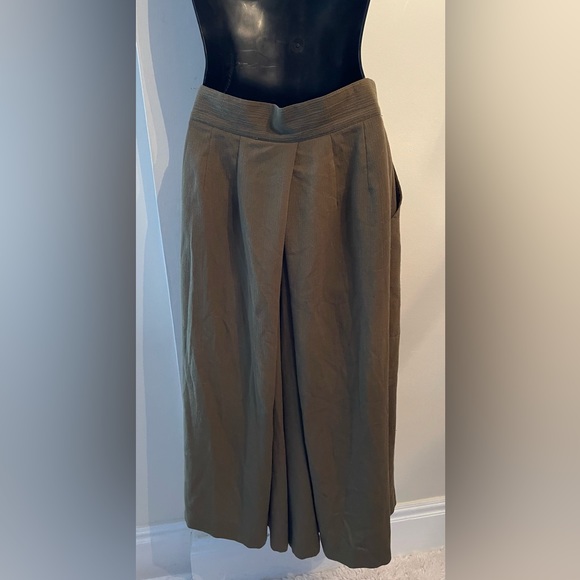 Vintage Spectator Petite Olive Green Wide Leg Culotte Size 10 - Picture 6 of 13